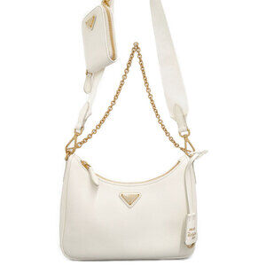 Prada ReEdition 2005 Saffiano Leather Chain Shoulder Bag Black